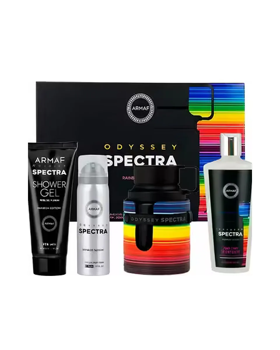 Estuche Armaf Odyssey Spectra Unisex EDP 4Pz Perfume 100ml / Gel De Ducha / Aerosol / Shampoo