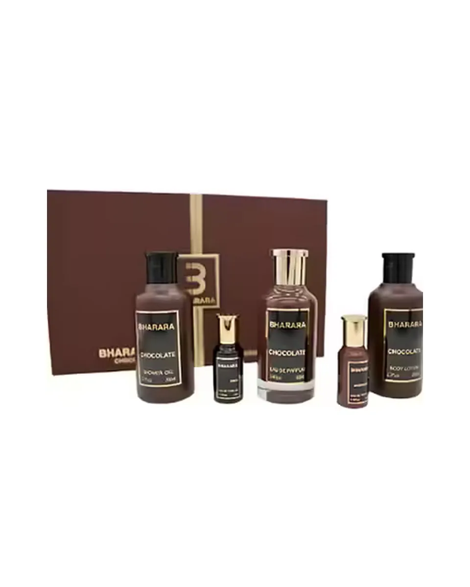 Estuche Bharara Chocolate Hombre EDP 4Pz Perfume / Afther Shave / Gel De Ducha / Crema Corporal