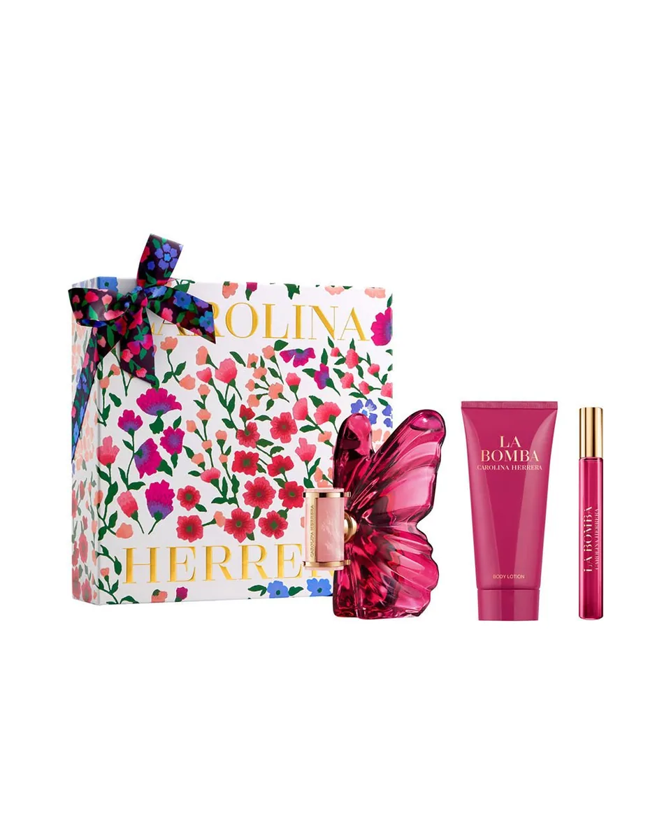 Estuche Carolina Herrera La Bomba Mujer EDP 3 pz Perfume 80ml/Mini 10ml/Crema 100ml