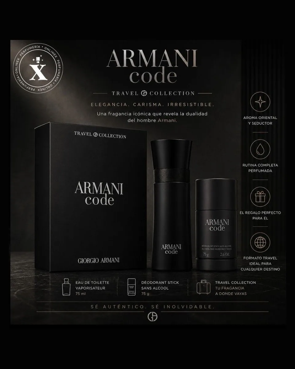 Estuche Giorgio Armani By Armani Code EDT Hombre 2Pz Perfume 125ml / Desodorante 75ml