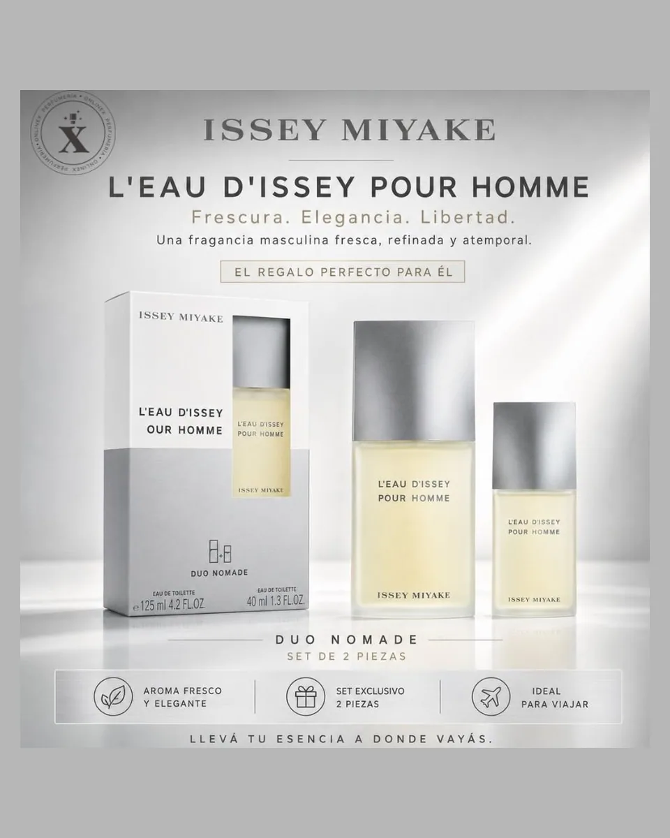 Estuche Issey Miyake Leau By Issey Pour Homme Hombre EDT 2pz Perfume 125ml / Perfume Mini 40ml