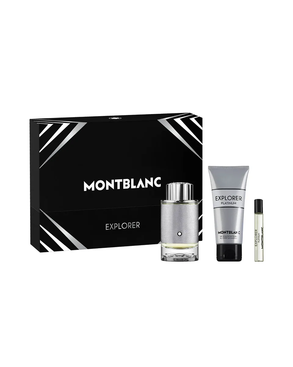 Estuche Montblanc Explorer Platinum Hombre EDP 3 piezas Perfume 100ml/Mini 7.5ml/Shower gel 100ml