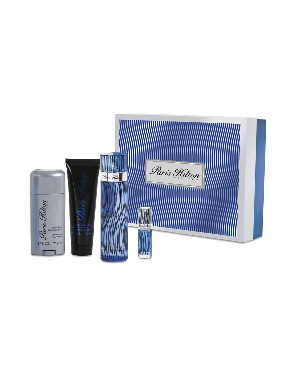 Estuche Paris Hilton By Paris Hombre EDT 4Pz Perfume 100ml / Perfume Mini / Gel De Ducha / Desodorante