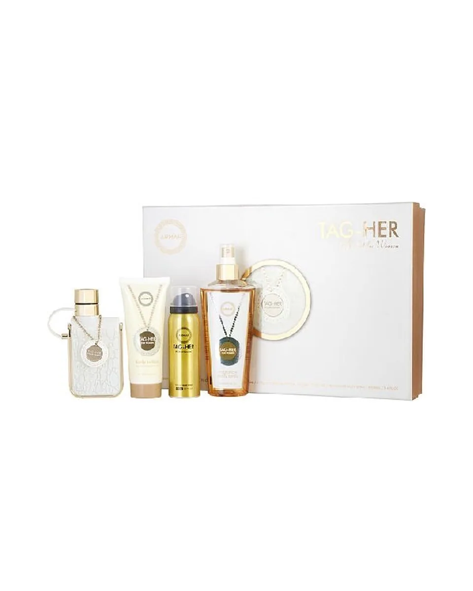 Estuche Armaf Tag Her Mujer EDP 4pz Perfume 100ml/body spray 50ml/ Crema 100ml/ Desodorante 250ml