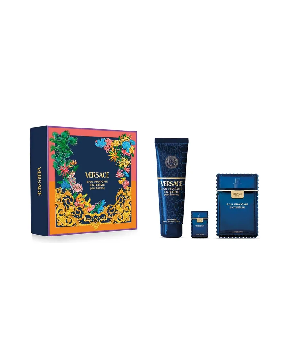 Estuche Versace EAU Fraiche Extreme Hombre 3PZ Perfume 100ml / Mini 10ml / Shower Gel