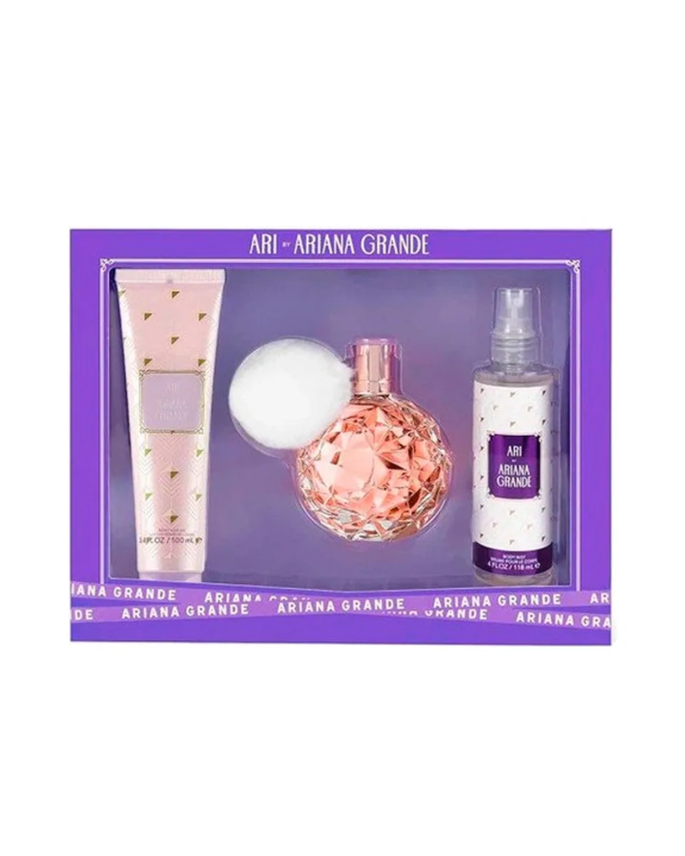 Estuche Ariana Grande Ari 3pz Perfume 100ml+ Body mist 100ml + Crema 100ml