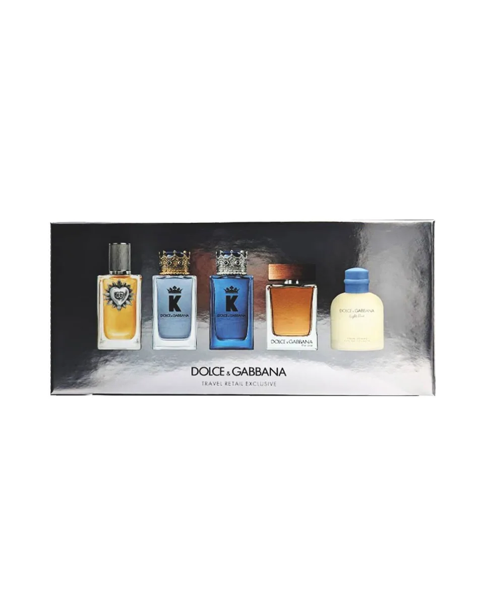 Estuche Dolce Gabbana Miniatura Hombre Edp 5Pz Devotion + King Edt + King Edt + The One + Light Blue 5ml C/U