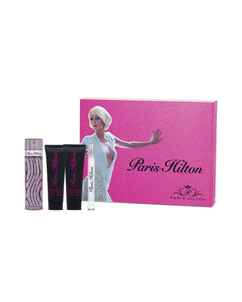 Estuche Paris Hilton By Paris Mujer EDT 4Pz Perfume 100ml / Perfume Mini / Gel De Ducha / Crema Corporal