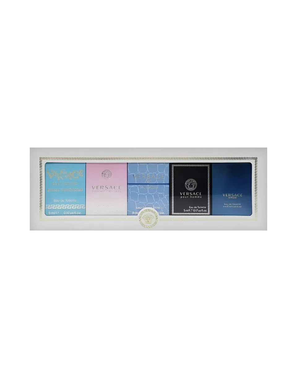 Estuche Versace Miniatura Unisex EDT 5Pz Bright Crystal / Dylan Turquesa / Fraiche / Pour Homme / Eros X 5ML C/U