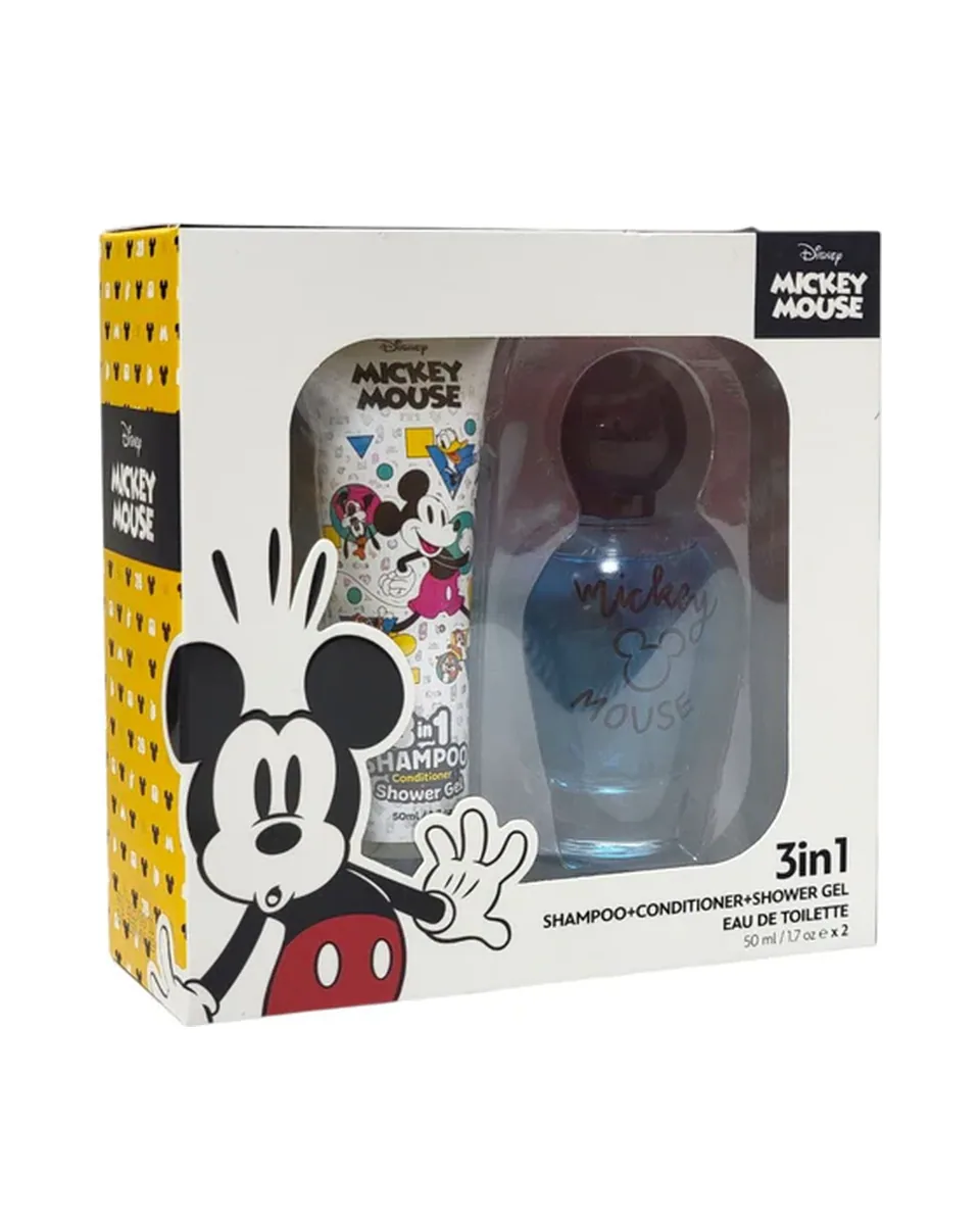 Estuche Disney Mickey Mouse 3 en 1 Niño EDT 2Pz Perfume 50ml/Shampoo 50ml