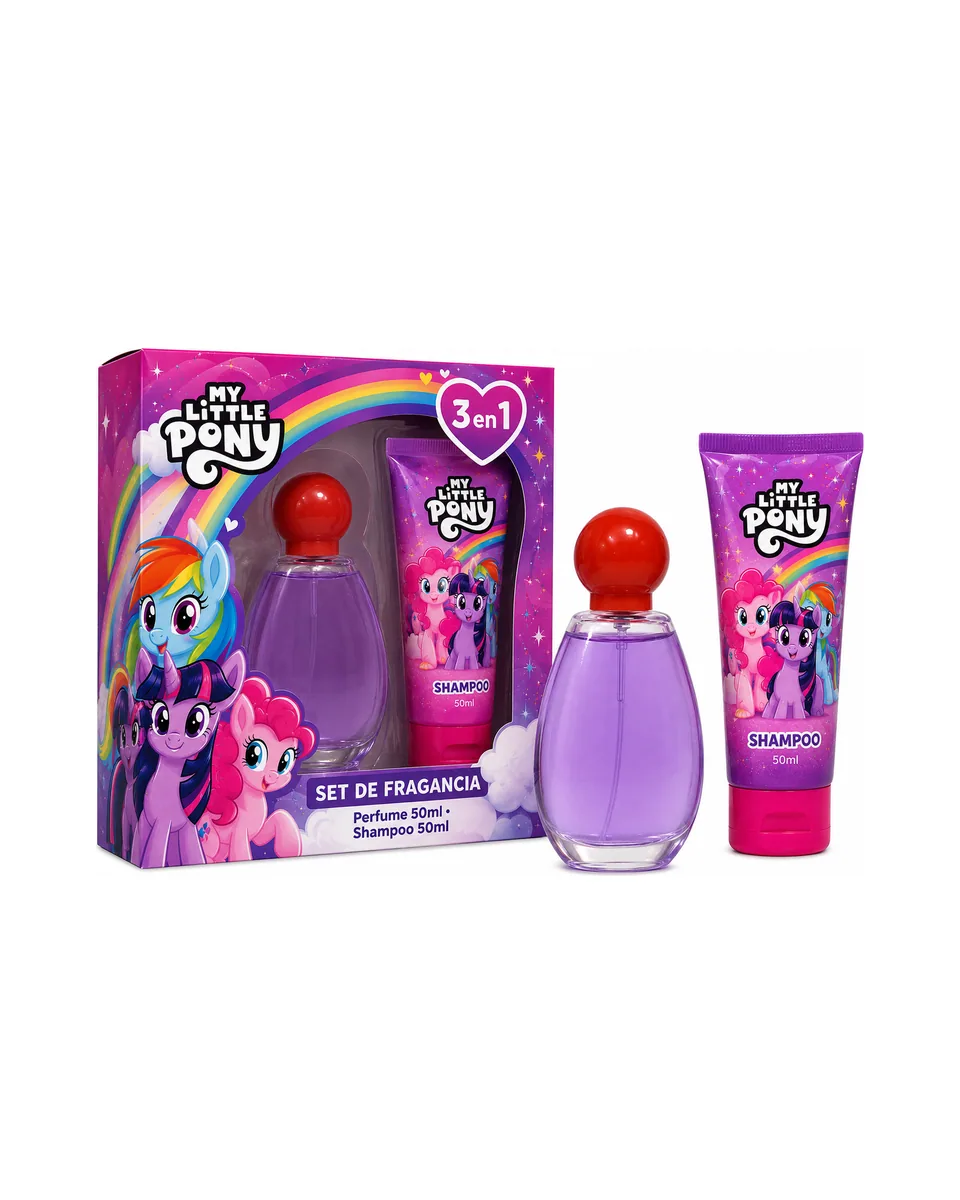 Estuche My Little Pony 3 en 1 Mujer EDT 2pz Perfume 50ml/Shampoo 50ml