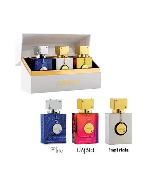 Estuche Armaf Miniatura Club De nuit Hombre EDP 3Pz EDP ​​Untold30ml / Iconic30ml / Imperial30ml