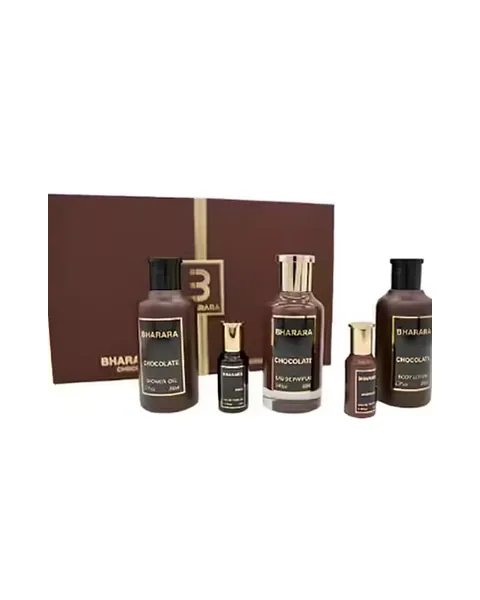 Estuche Bharara Chocolate Hombre EDP 4Pz Perfume / Afther Shave / Gel De Ducha / Crema Corporal