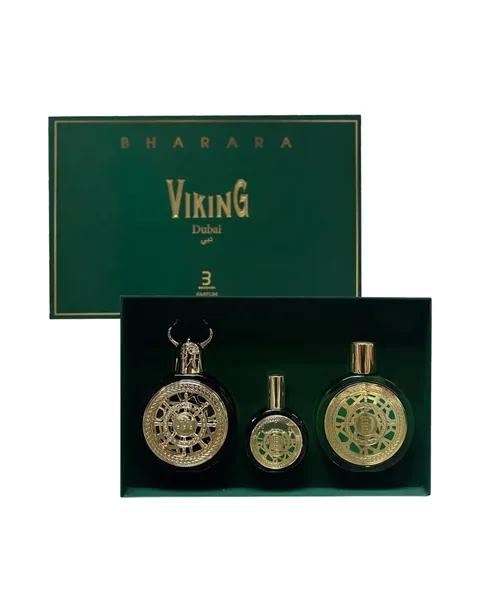 Estuche Bharara Viking Dubai Hombre EDP 3Pz Perfume 100ml / Perfume Mini 30ml / Crema Corporal
