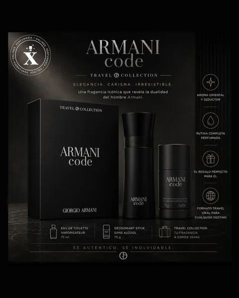 Estuche Giorgio Armani By Armani Code EDT Hombre 2Pz Perfume 125ml / Desodorante 75ml