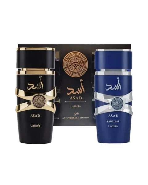 Estuche Lattafa Asad Anniversary Edition Hombre EDP 2Pz Asad 100ml / Asad Zanzibar 100ml