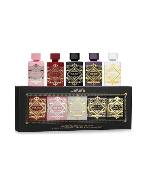 Estuche Lattafa Miniatura By Oud For Glory EDT 5Pz Amethyst 5ml / Honor 5ml / Sublime 5ml / Noble Blush 5ml