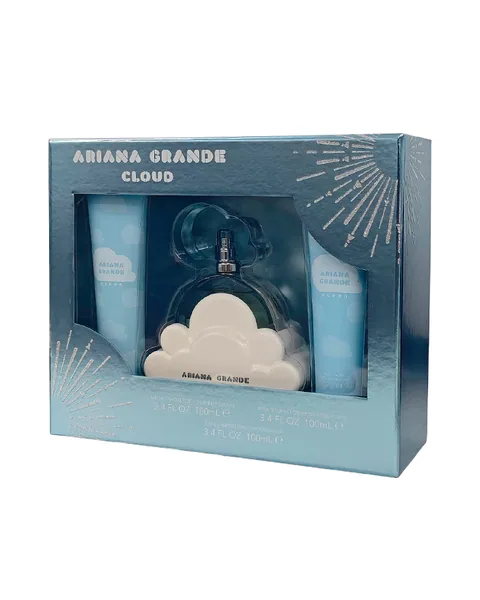 Estuche Ariana Grande Cloud Mujer 3PZ Perfume 100ML/ Body Splash 120ML /Crema 100ML