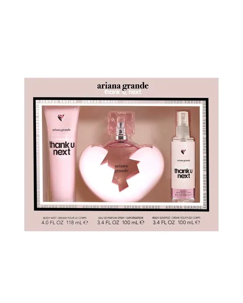 Estuche Ariana Grande Thank You Next Mujer 3Pz Perfume 100ml /Crema 100ML /Body Splash 120ML