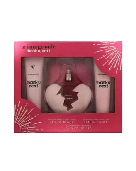 Estuche Ariana Grande Thank u next Mujer EDP 3Pz Perfume 100 ml / Gel De Ducha / Crema Corporal