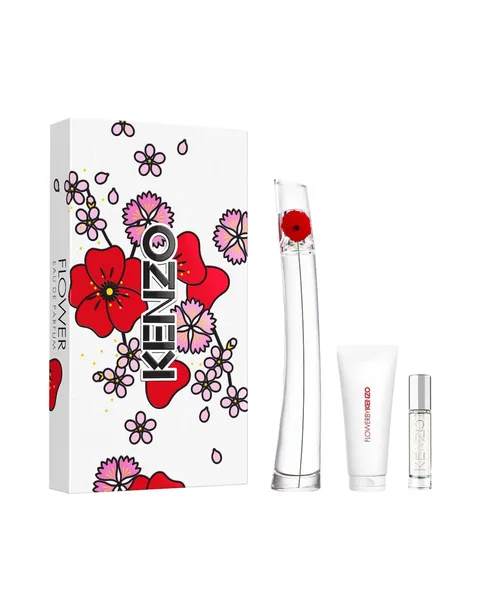 Estuche Kenzo Flower By Kenzo Mujer EDP 3Pz Perfume 100ml / Perfume Mini / Crema Corporal