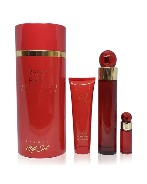 Estuche Perry Ellis 360 Red Mujer EDP Cilindro 3Pz Perfume / Perfume Mini / Gel De Ducha