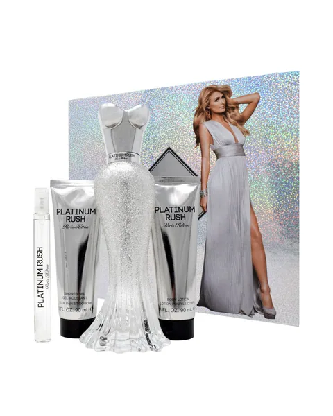 ESTUCHE PARIS HILTON PLATINUM RUSH 4PZ SHOWER GEL + CREMA + MINI